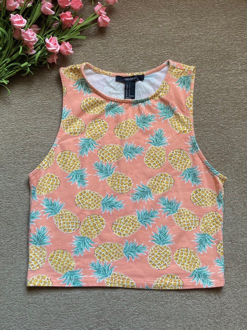 FOREVER 21 Pineapple Crop Top