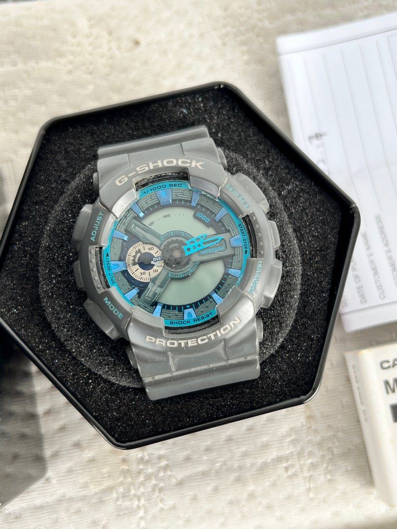 G SHOCK 5146 PRELOVED G SHOCK GA 110 RD 4ADR GREY BLUE BIRU ABU ORIGINAL CASIO GSHOCK BELI EX SINGAPORE ASLI ANALOG DIGITAL Fesyen Pria Jam Tangan di Carousell