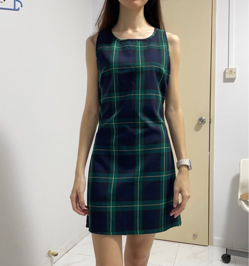 brandy melville green plaid dress Dana Plaid Buckle Skirt main image 1