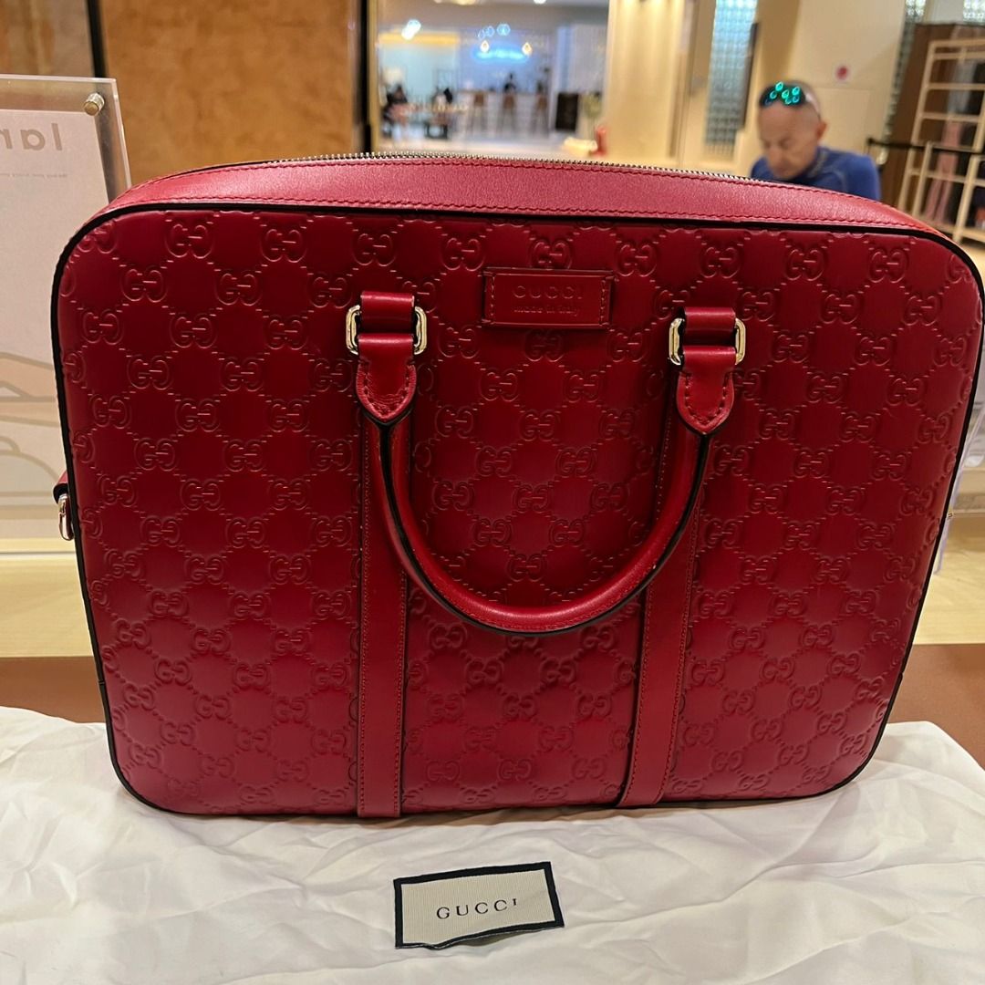 Gucci signature leather clearance briefcase