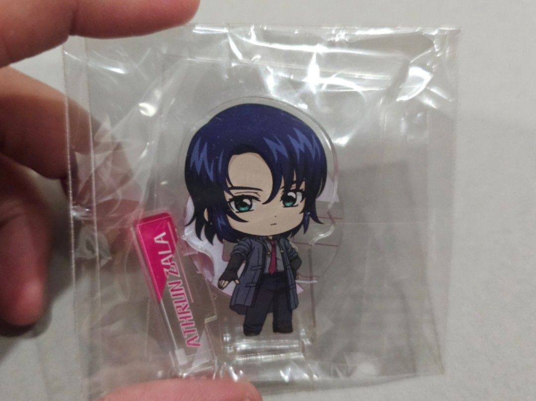 Gundam Seed Freedom Chibi Acrylic Stand Gachapon - Athrun Set (Category: Other Merchandise) located in Singapore. Submitted by ravankasan (Listing ID 1285189457, Image 2). Description: Acrylic Standees of Cute Chibi Characters from the latest anime box office hit, Mobile Suit Gundam Seed FREEDOM. These were repeats obtained via Gachapon. Selling as a set of 4 as shown in first image. Includes: 1x Athrun Zala 2x Cagalli Yula Athha 1x Meyrin Hawke.
