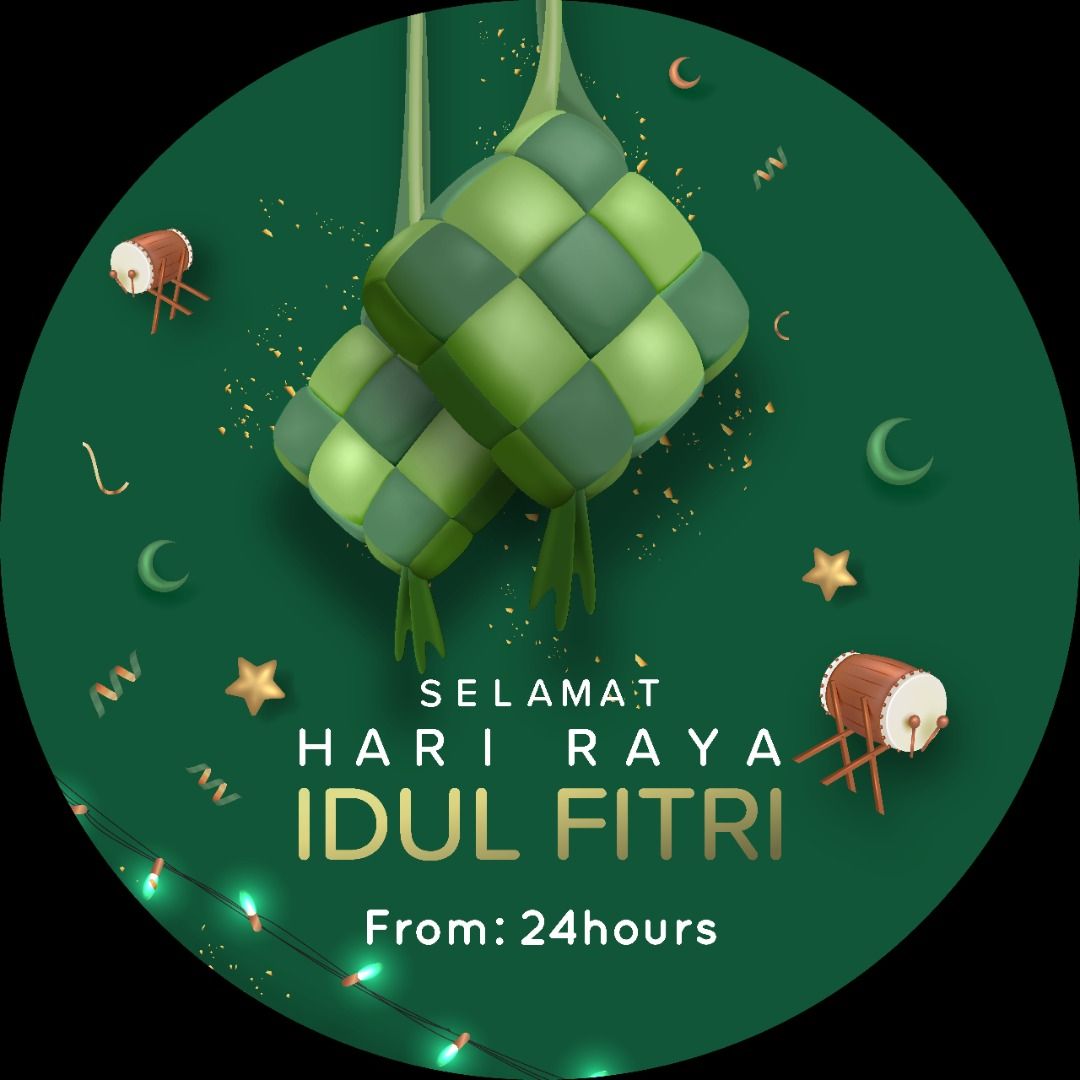 HARI RAYA W TEMPLATE stickers printing event logo business, Hobbies ...