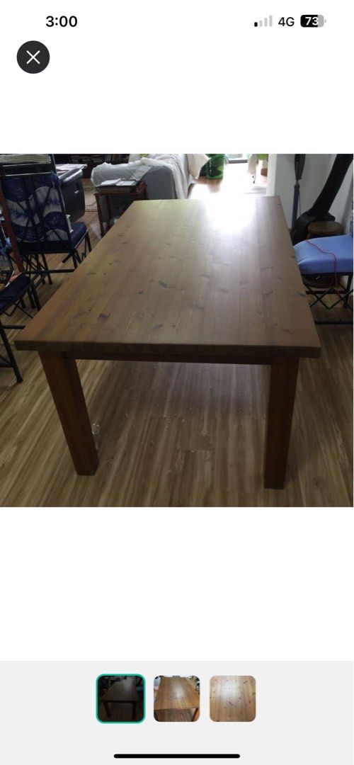 Ikea natural wood dining table, Furniture & Home Living, Furniture, Tables & Sets on Carousell