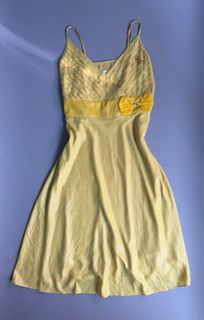 Jane Story Yellow Green Flowy & Pleated Dress