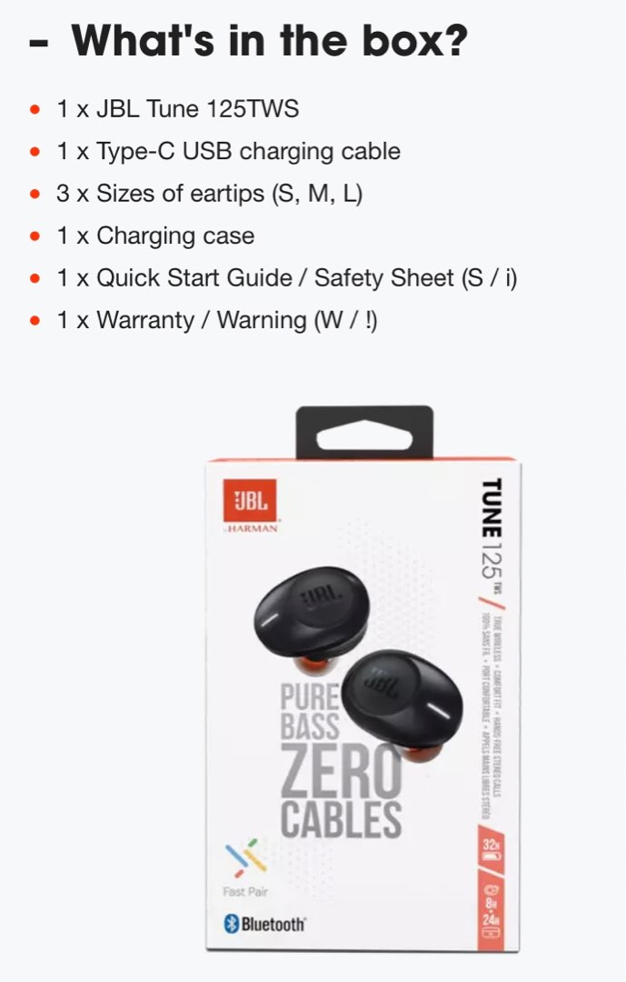 Pure bass zero hotsell cables jbl tune 125