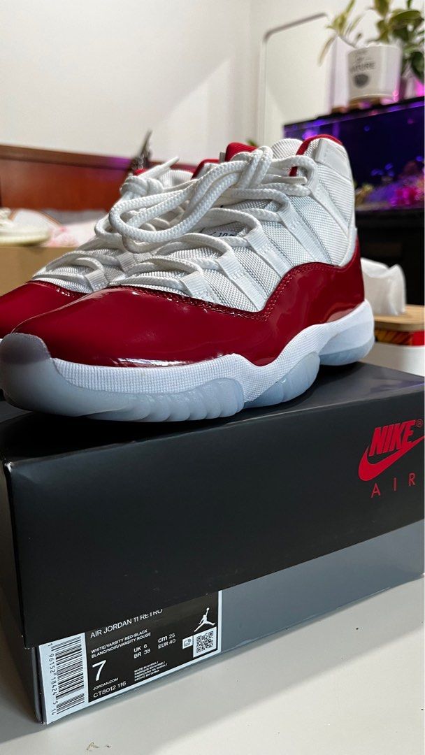 Jordan 11 cherry Men s Fashion Footwear Sneakers on Carousell