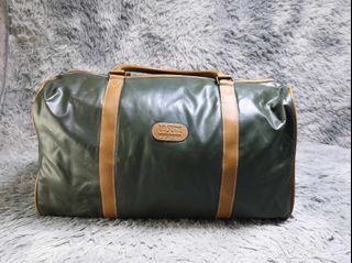 La Seine Green Zipper Leather Duffle Bag