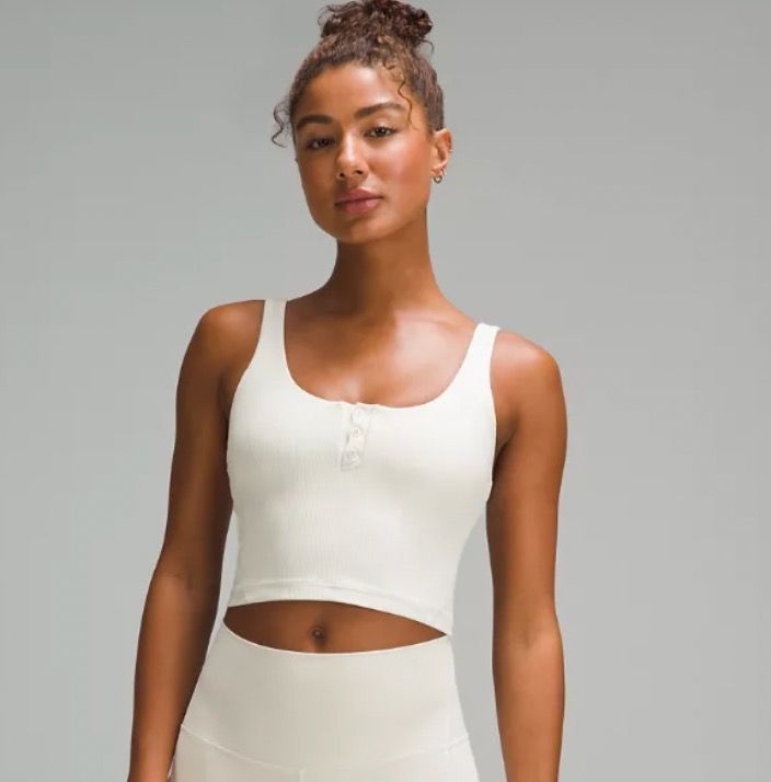 Lululemon Align Waist-Length Tank Top in White, Women's Fashion, Activewear  on Carousell