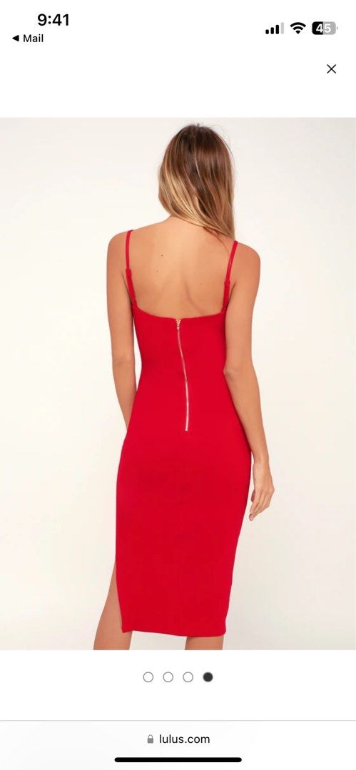 Paulina red hotsell bodycon midi dress
