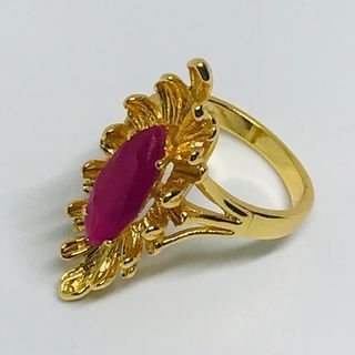 Marquise Cut Ruby in Vintage Setting Ring