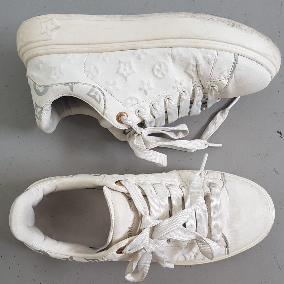 McQueen Designer Sneakers EUR 38 US 7 UK 5 LV Monogram Design Shoes Off White Leather Top Original Footwear Model Runway Gym Workout