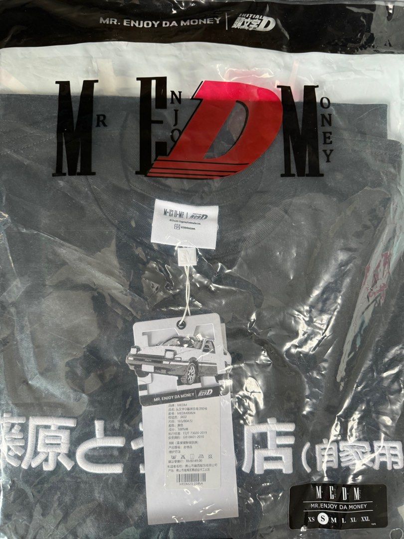 MEDM x INITIAL D black tee, Men's Fashion, Tops & Sets, Tshirts