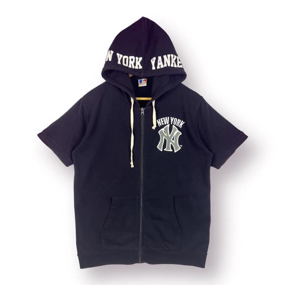 Ny yankees short shop sleeve hoodie