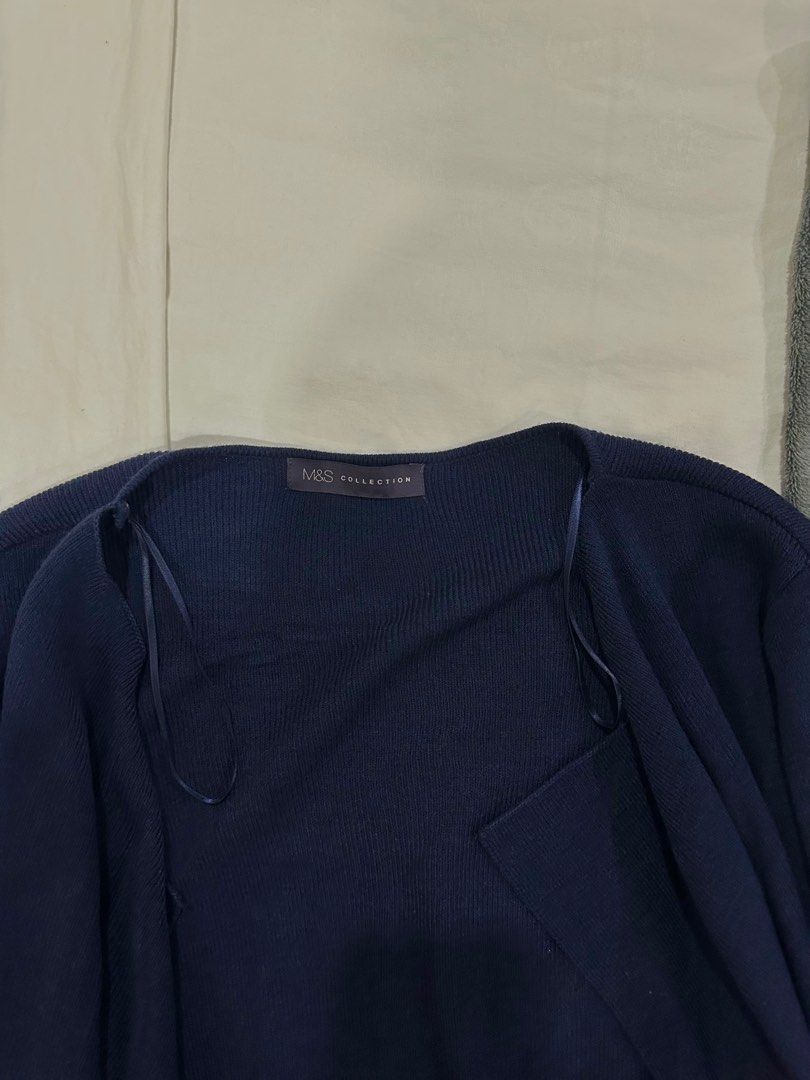 Navy waterfall cardigan deals marks and spencer