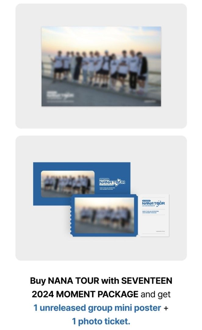 Nana Tour with Seventeen 2024 moment package (from first PO) hatian