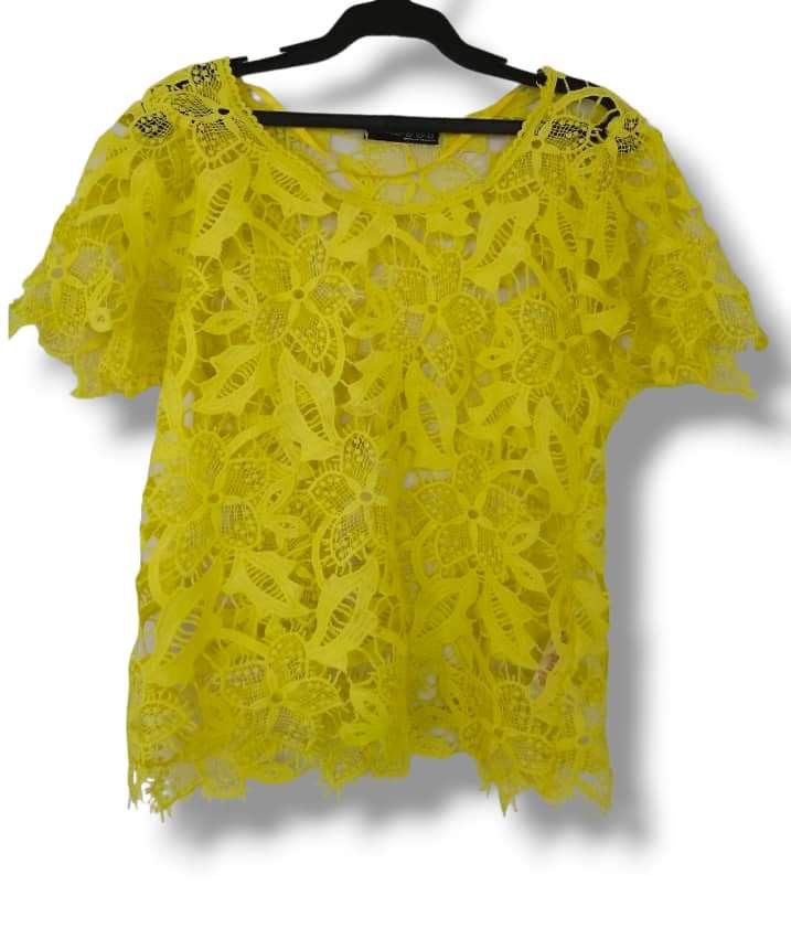 Noa Lace Shirt - Yellow