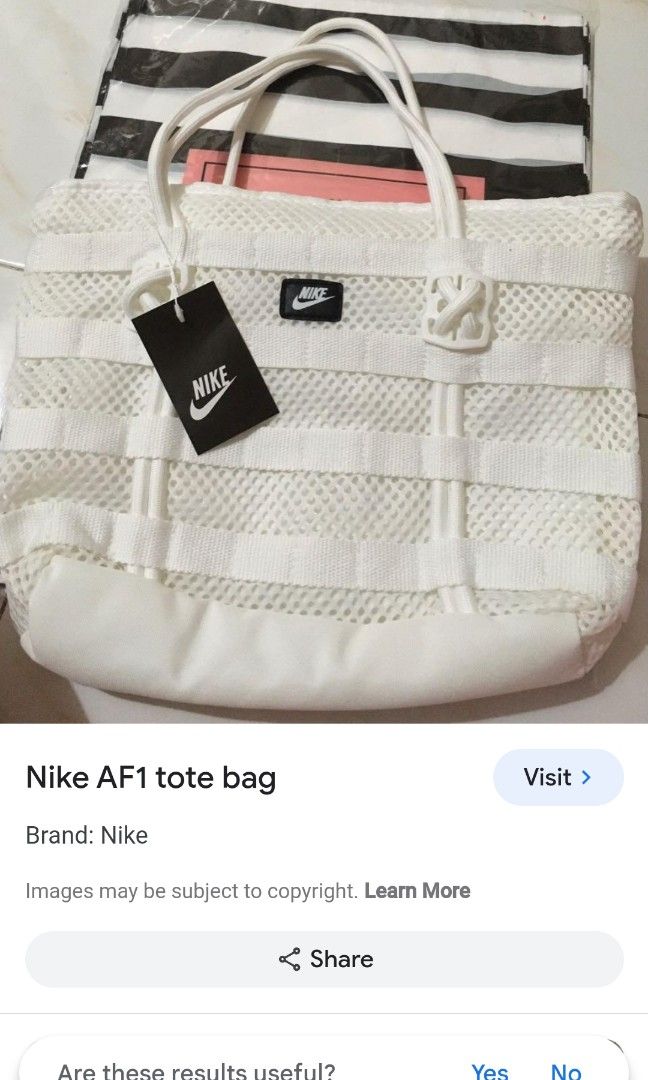 NIKE AF1 TOTE BAG Women s Fashion Bags Wallets Tote Bags on