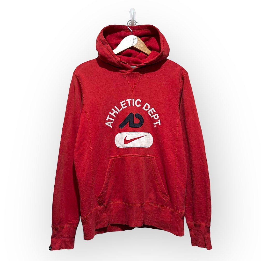 Nike Athletic Department Red Hoodie Men s Fashion Tops Sets