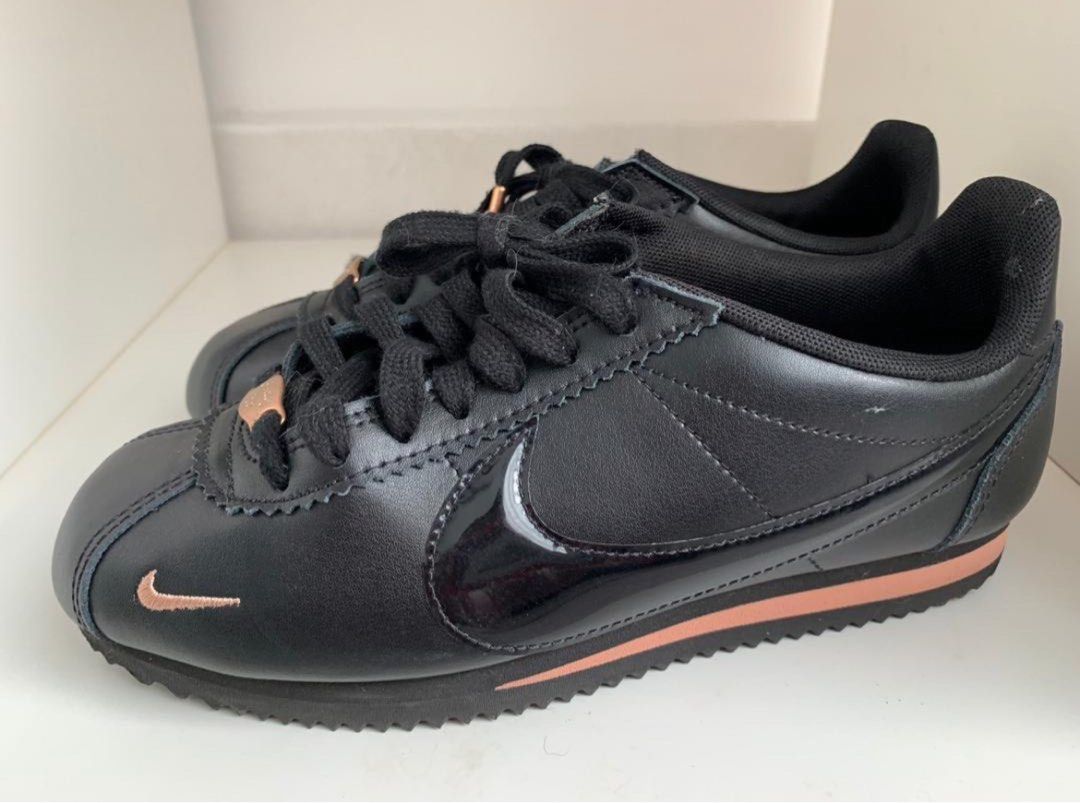Nike cortez black rose gold best sale