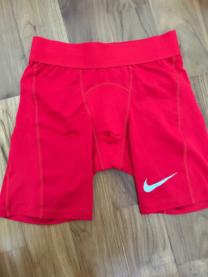 Nike Red Drifit Compression Tights Shorts (Football Series), Men's