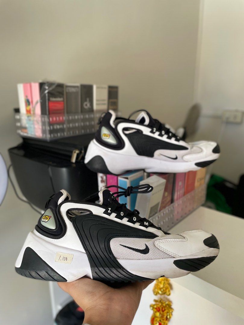 Nike zoom 2k black and white on feet hot sale