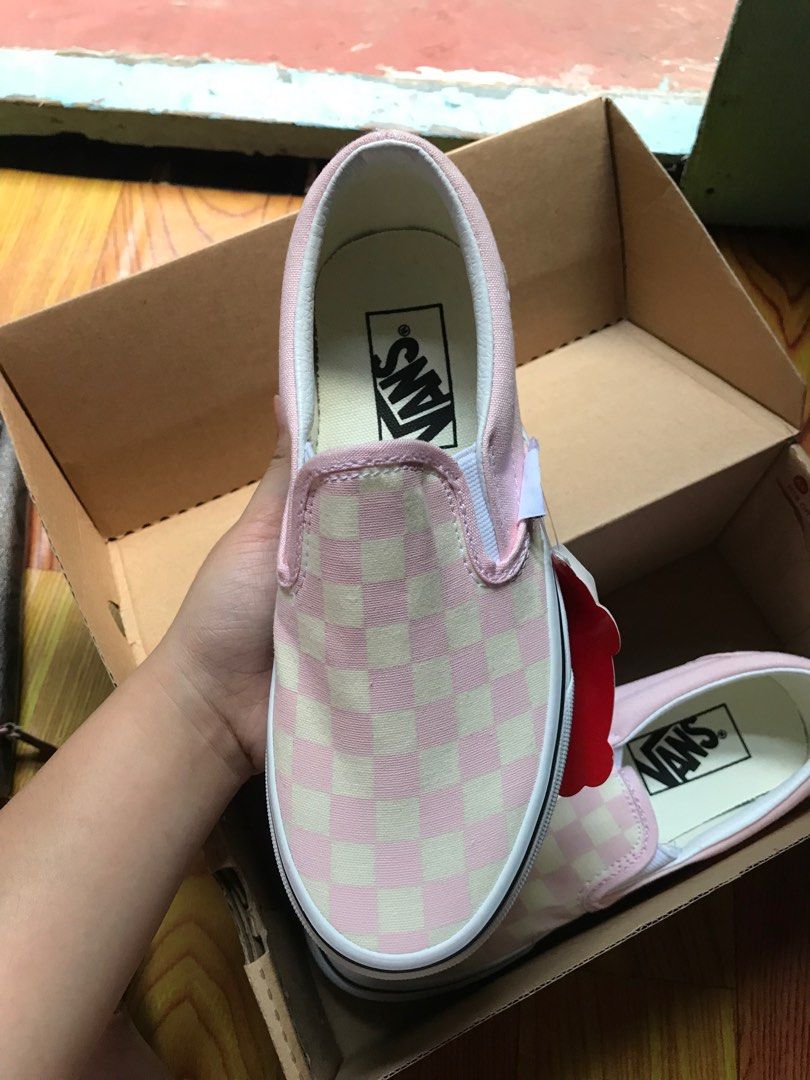 Vans checkerboard slip online on zephyr pink