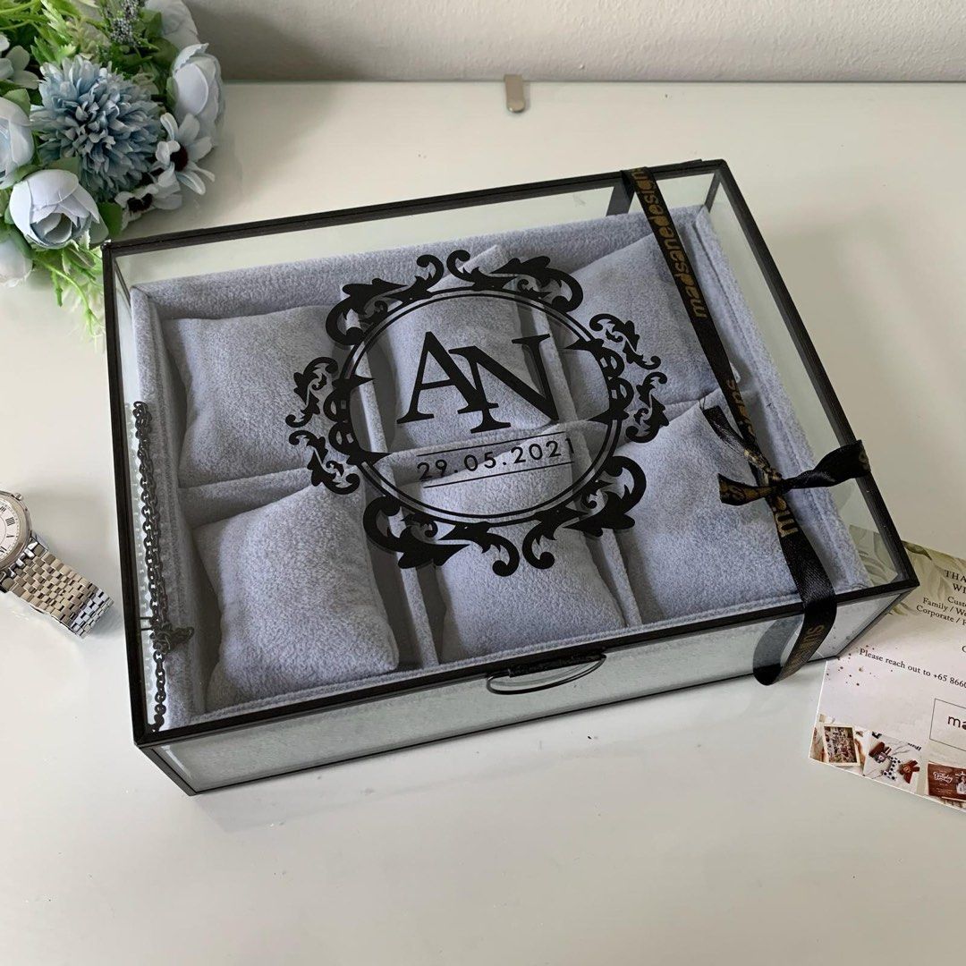 Personalised Watch box. Valentines day gift for him. Gift for men