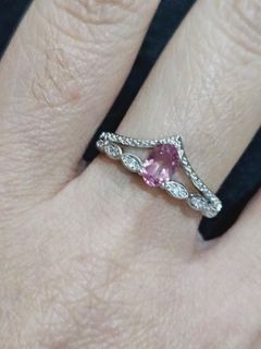 Pink Topaz Stone Dainty Ring