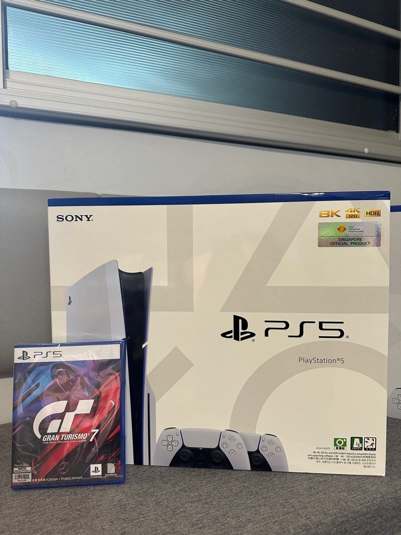 PS5 Slim Disc 2 Ctr Bundle+ GT7 [Singapore Set] PlayStation 5 Slim 