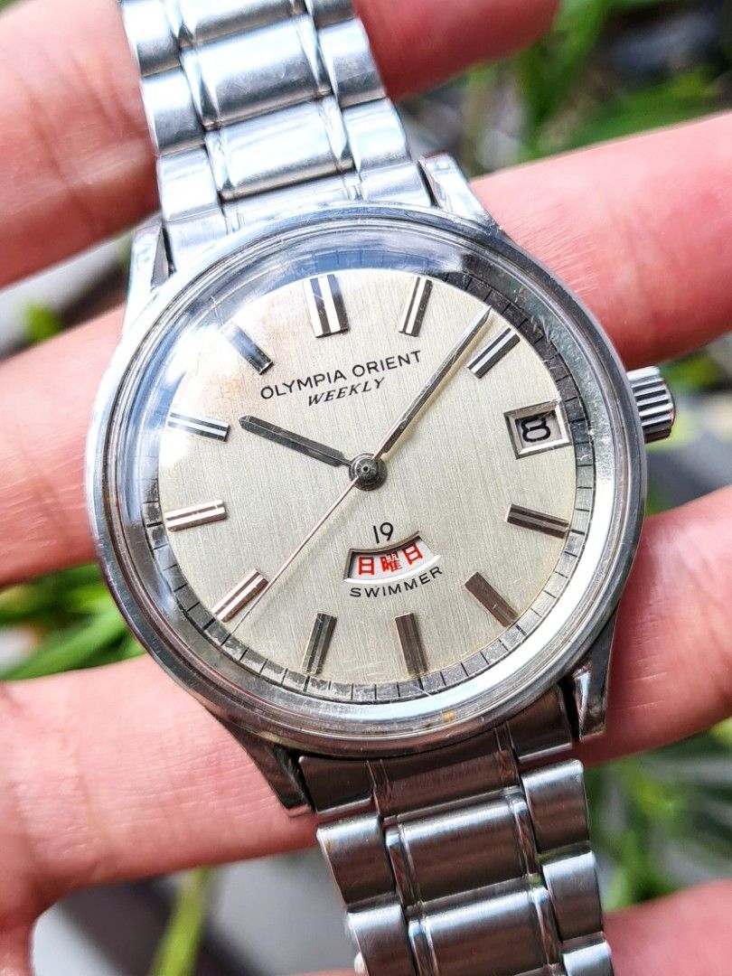 Rare 1960s Olympia Orient Weekly 19 Swimmer 0-19635 Kanji Day-Date