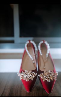 Red and hotsell white heels