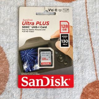 Sandisk 128 GB Ultra Plus for DSLR / Mirrorless Cameras memory card tags : canon nikon samsung sony alpha