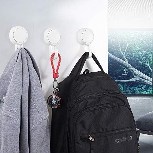Suction Hooks Powerful Vacuum Suction Cup Hooks No Drilling No Damage The Wall Shower Hooks for Towel Robe Loofah in Bathroom Kitchen Hanger Hooks for Spoons Reusable Removable 4 Pack Furniture
