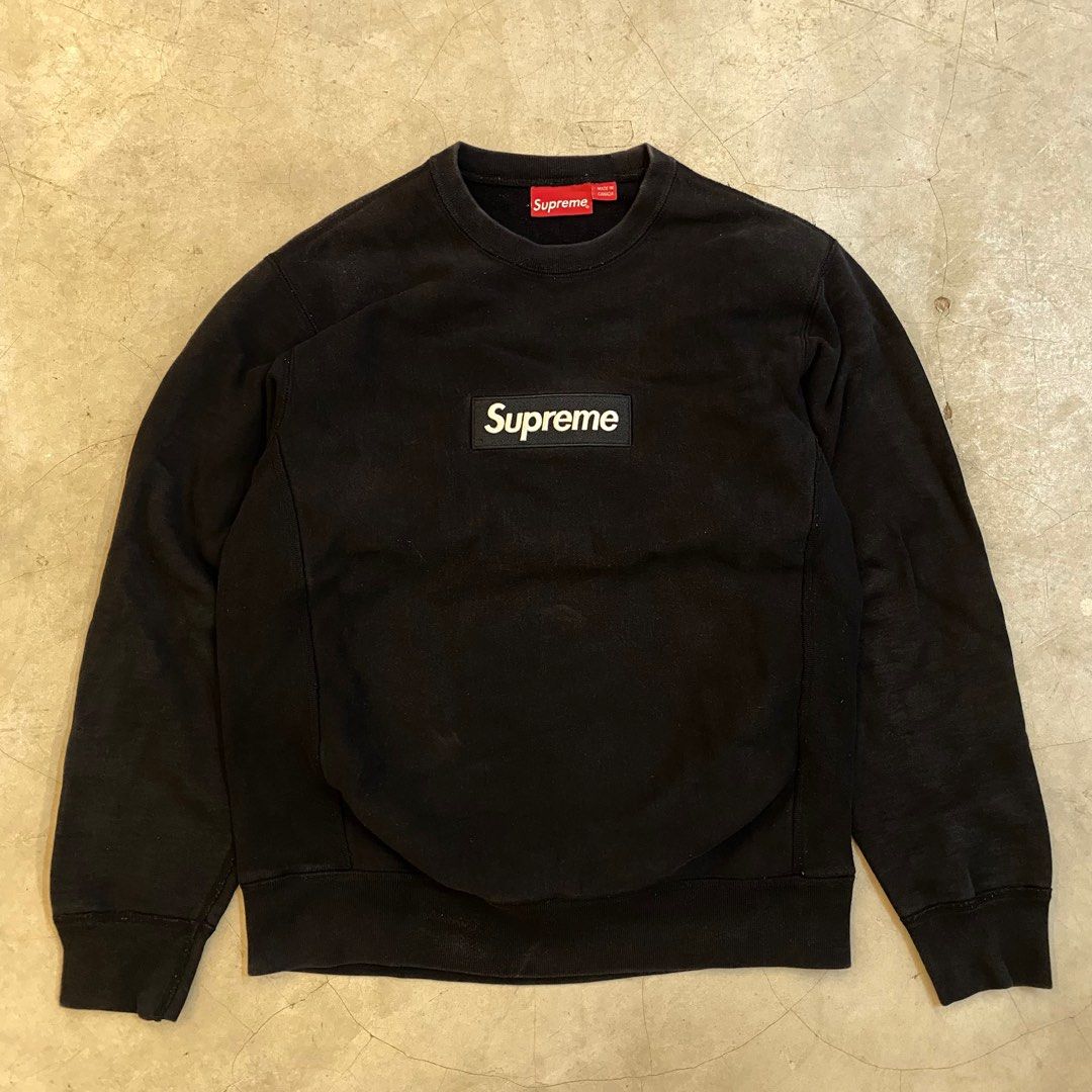 Supreme Box Logo Crewneck FW18 Men s Fashion Tops Sets