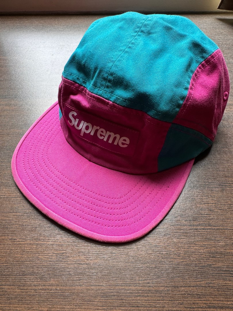 Supreme Contrast Panel Camp Cap Magenta 18