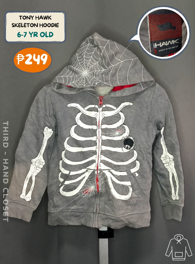 Tony Hawk Zip Up Hoodie Birdman Authentic Complete with Tags Official Merch Skate Wear Gray Babies Kids Babies Kids Fashion on Carousell