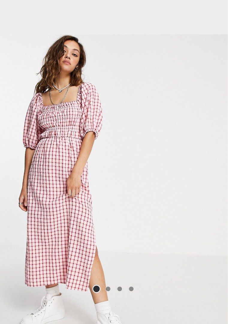 Checked online dress topshop