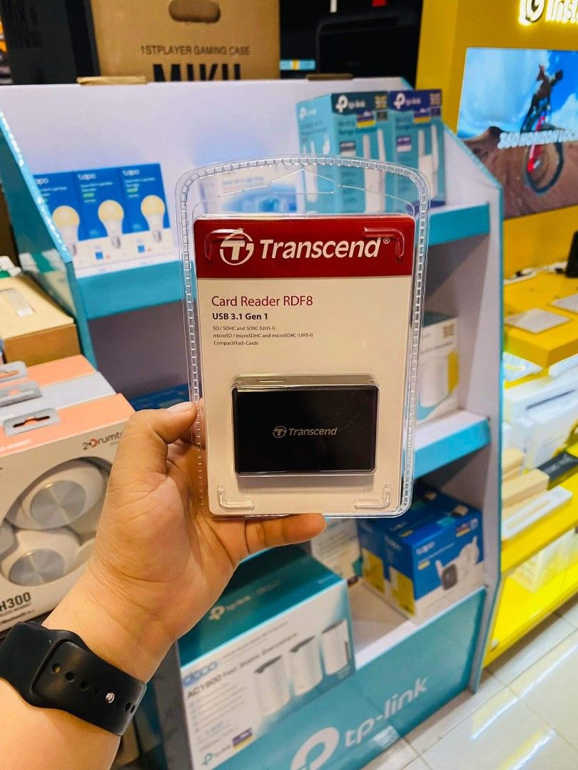 Transcend RDF8 microSD/SD/CF Card Reader USB 3.1 TS-RDF8K2 (Category: Other Accessories) located in Makati City. Submitted by techubstoreandaccessories (Listing ID 1285197696, Image 1). Description: Transcend RDF8 microSD/SD/CF Card Reader USB 3.1 TS-RDF8K2 Ready for Pick-Up / Same Day Delivery Via Lalamove‼️ DETAILS: ✅ Actual Picture Posted. ✅BRAND NEW, SEALED, & ORIGINAL. ✅7 Days Replacement for Factory Defects and 1year Limited Warranty. (Term