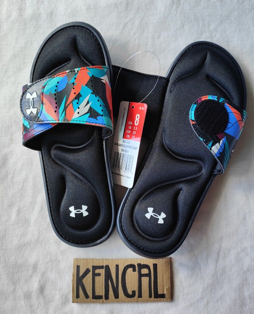 UA WOMEN S IGNITE VI GRAPHIC STRAP SLIDES Women s Fashion