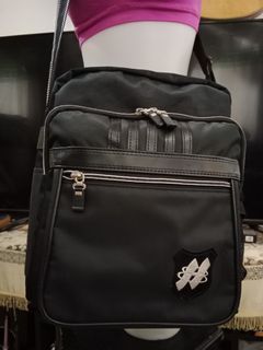 UNISEX Quality Nylon & Leather Vertical Messenger Bag