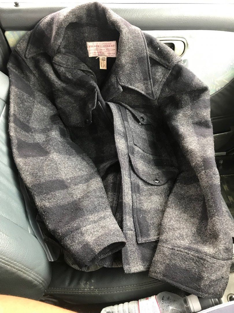 Vintage CC Filson Men s Size 38 Wool Double Mackinaw Cruiser Black