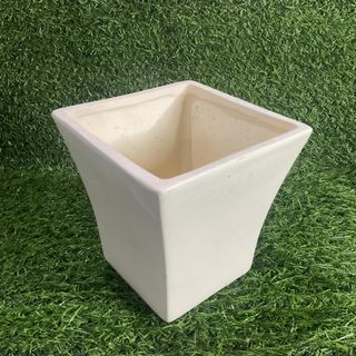 White Ceramic Hexagonal Triangular Vase Pot 5.5" x 5.5" x 4" inches - P299.00