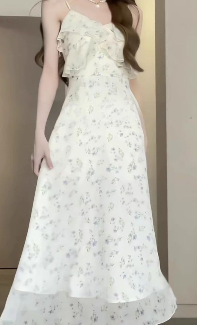 White floral dress formal sale