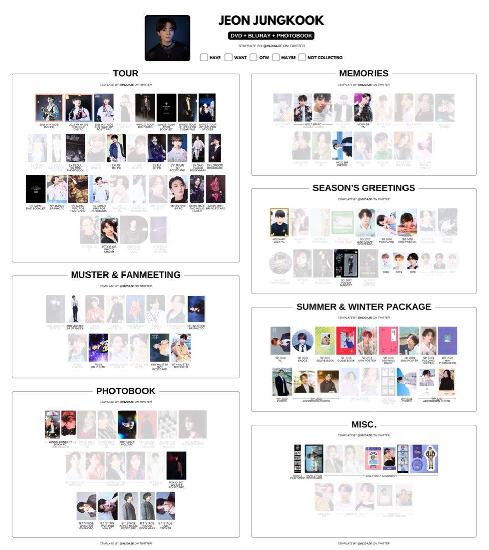 wtb / lf bts wishlist jimin jungkook dvd bluray br memories europe