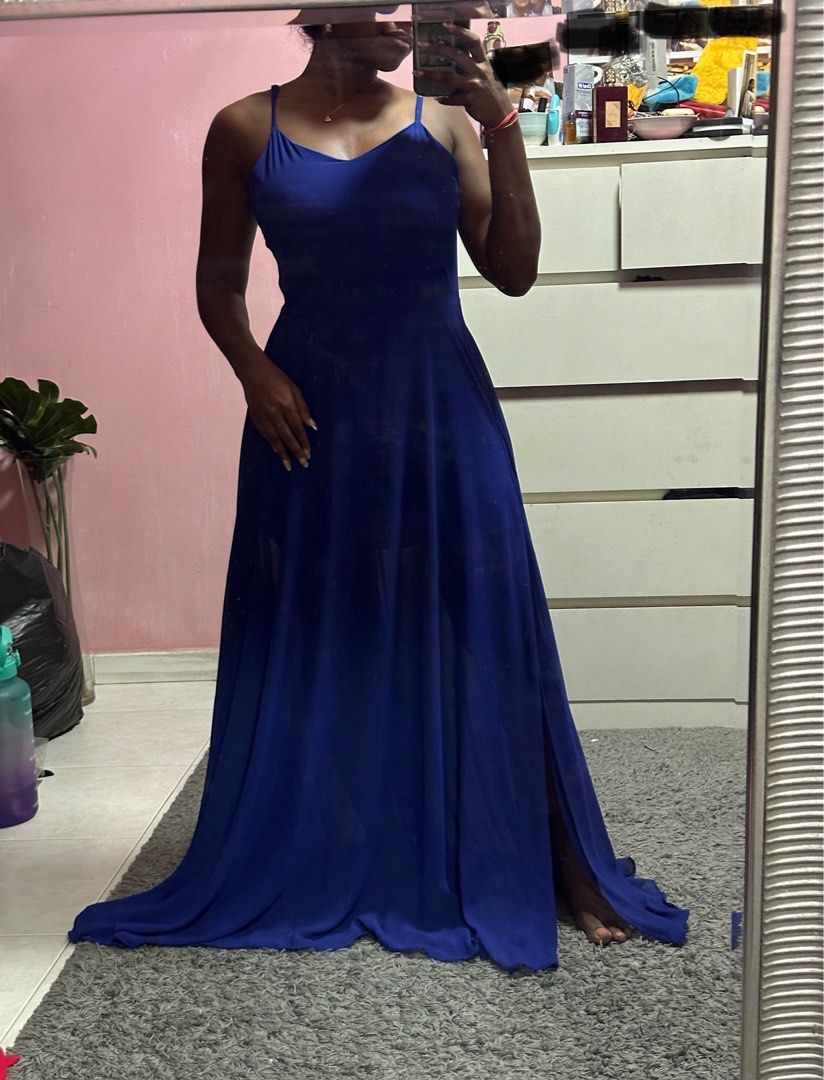 Electric blue evening dress cheap