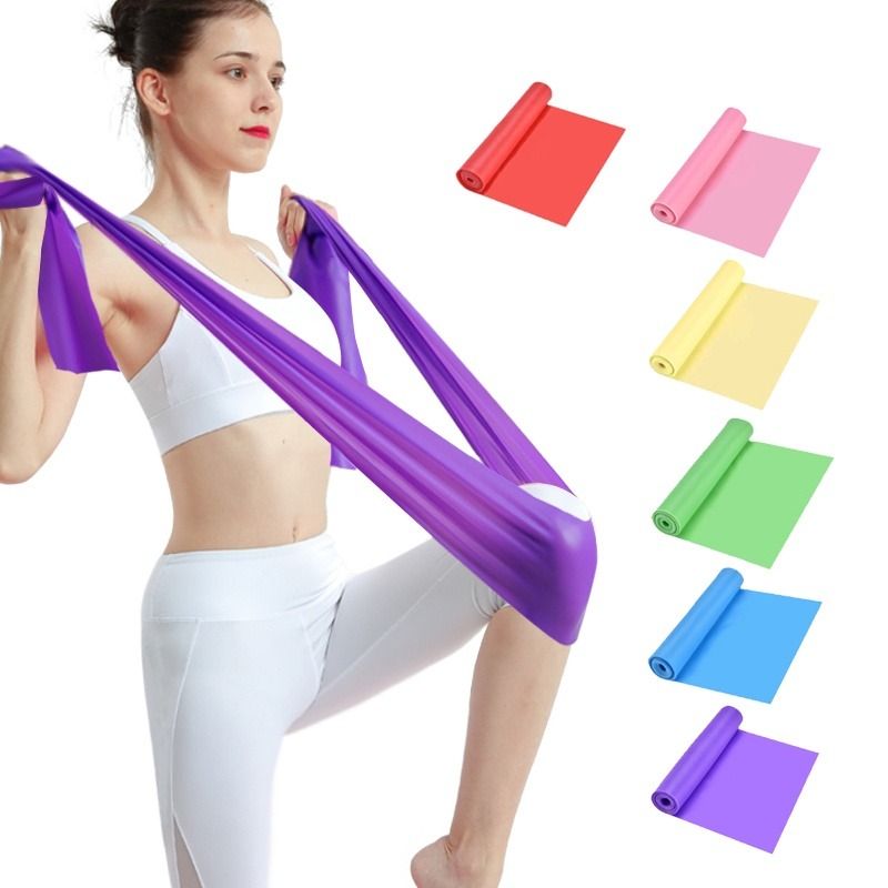 Yoga Resistance Bands Exercise Elastic Band Long Tension Fitness Belt  Strong Stretch Band (Blue), Sports Equipment, Exercise & Fitness, Exercise  Mats on Carousell