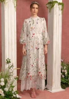 Zalia embroidered lace mermaid dress deals