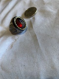 925 silver knight ring stone ruby