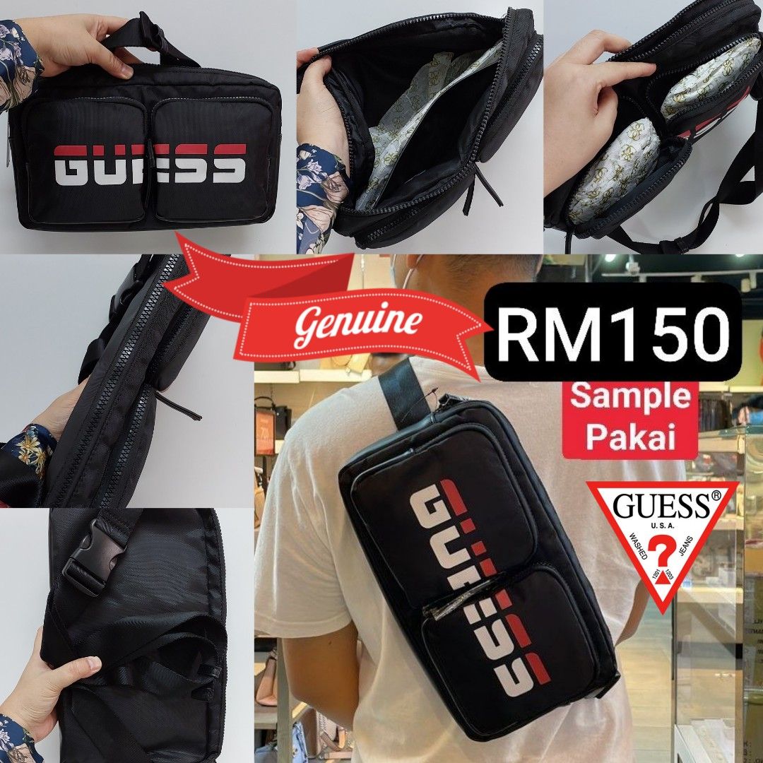 GUESS MEN UNISEX CROSSBODY CHEST BAG BUM BAG WITH LONG STRAP