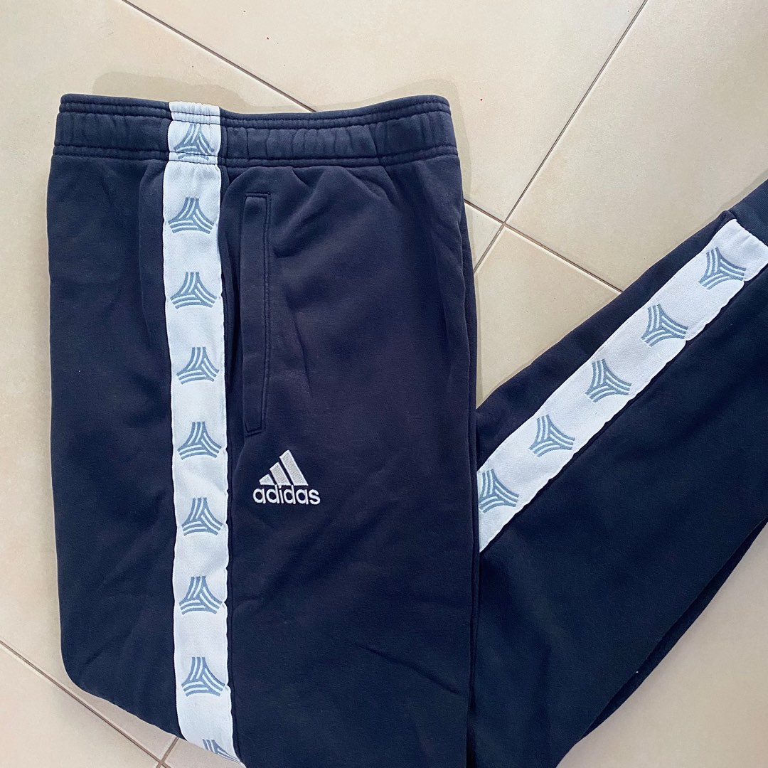 Dark blue adidas track pants online